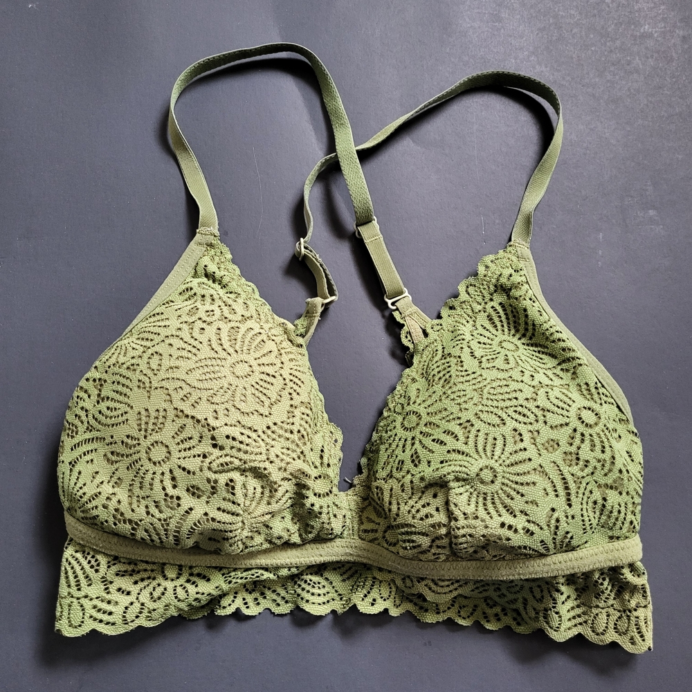 Lace Bralette in Olive Green